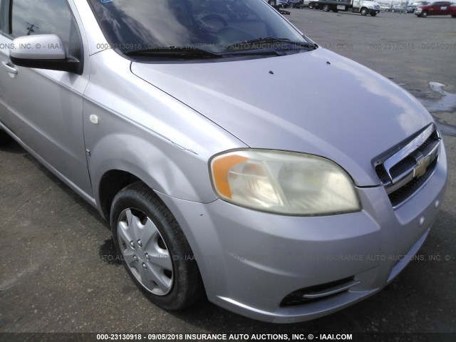 KL1TD56647B154968 - 2007 CHEVROLET AVEO LS SILVER photo 6