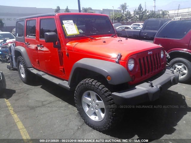 1C4BJWDG8DL654149 - 2013 JEEP WRANGLER UNLIMITE SPORT RED photo 1