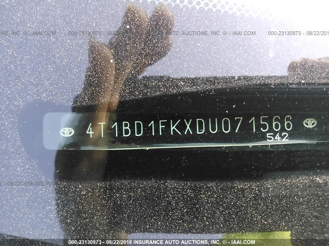 4T1BD1FKXDU071566 - 2013 TOYOTA CAMRY HYBRID/LE/XLE 灰色 照片 9