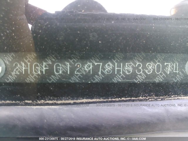 2HGFG12978H533074 - 2008 HONDA CIVIC EXL 黑色 照片 9