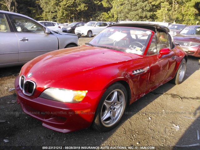 WBSCK9332WLC87670 - 1998 BMW M ROADSTER RED photo 2