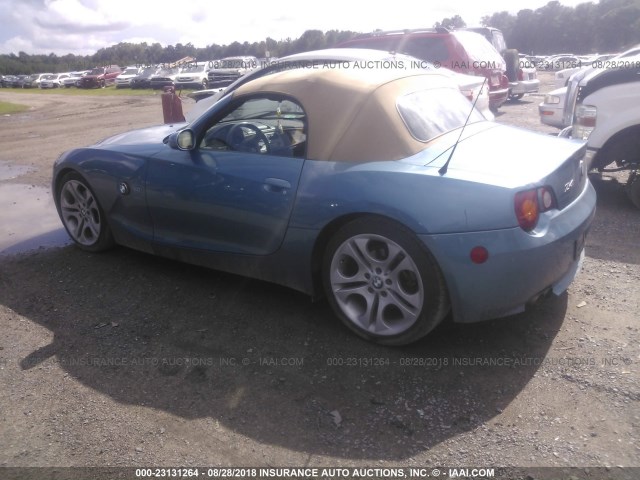 4USBT53453LU03187 - 2003 BMW Z4 3.0 BLUE photo 3