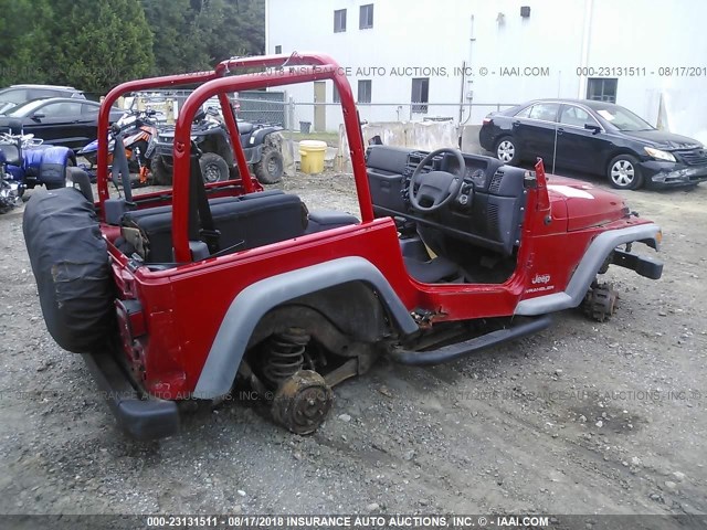 1J4F449S03P329846 - 2003 JEEP WRANGLER / TJ SPORT RED photo 4