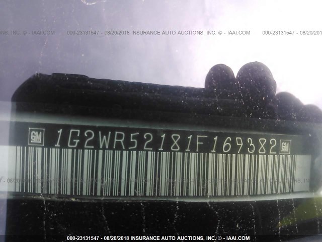 1G2WR52181F169382 - 2001 PONTIAC GRAND PRIX GTP WHITE photo 9