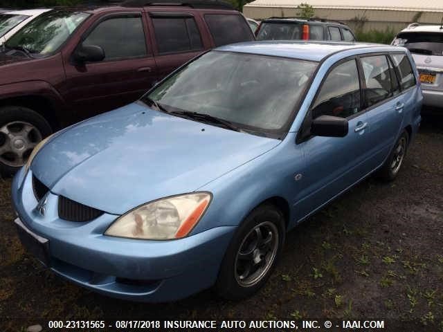 JA3AD29F34U036256 - 2004 MITSUBISHI LANCER LS BLUE photo 2