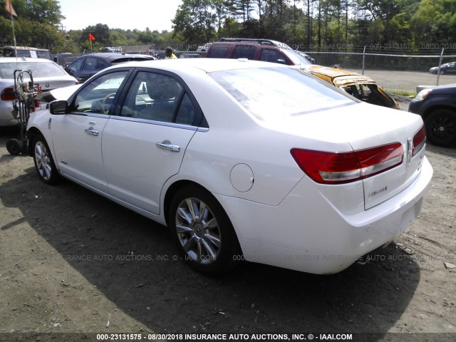 3LNDL2L30BR773270 - 2011 LINCOLN MKZ HYBRID WHITE photo 3