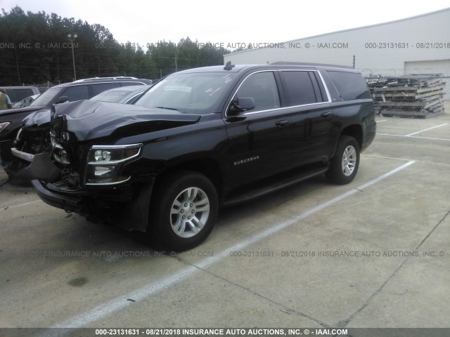 1GNSKHKC7JR156761 - 2018 CHEVROLET SUBURBAN K1500 LT BLACK photo 2