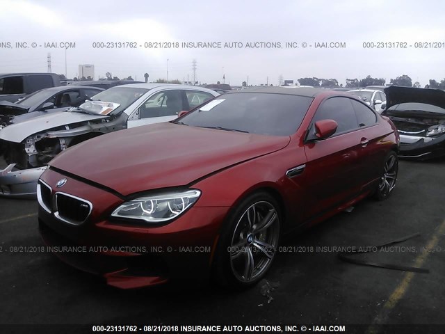 WBS6J9C59HD934707 - 2017 BMW M6 RED photo 2