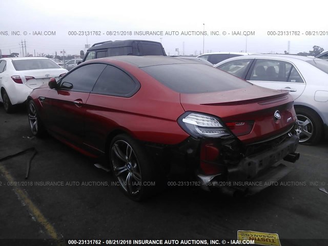 WBS6J9C59HD934707 - 2017 BMW M6 RED photo 3