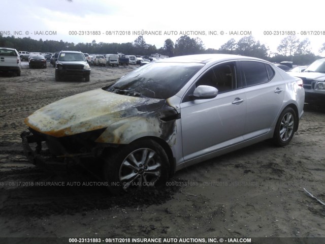 KNAGN4A67B5149065 - 2011 KIA OPTIMA EX/SX SILVER photo 2