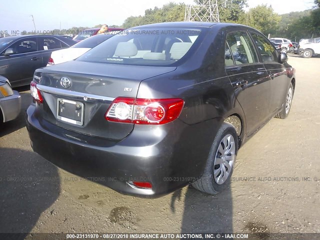 2T1BU4EE8DC109634 - 2013 TOYOTA COROLLA S/LE GRAY photo 4