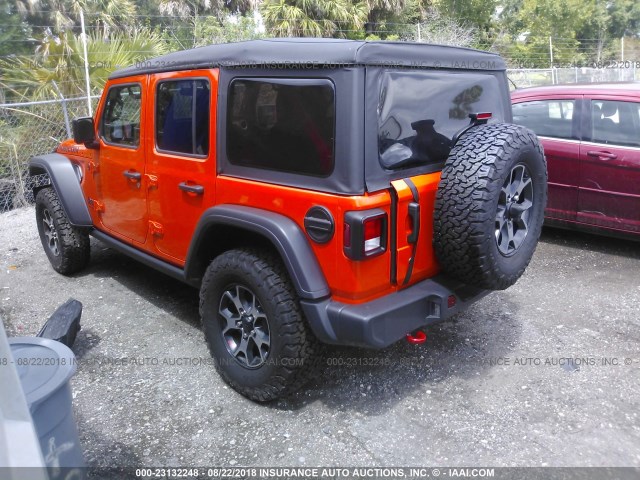 1C4HJXFG0JW189647 - 2018 JEEP WRANGLER UNLIMITE RUBICON ORANGE photo 3