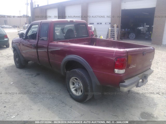 1FTZR15V9YTA26582 - 2000 FORD RANGER SUPER CAB RED photo 3