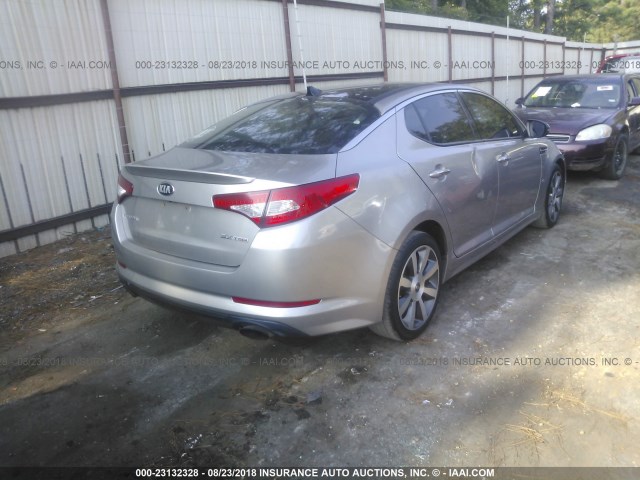 5XXGR4A66DG109324 - 2013 KIA OPTIMA SX SILVER photo 4