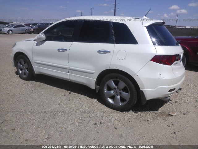 5J8TB18597A000842 - 2007 ACURA RDX TECHNOLOGY WHITE photo 3