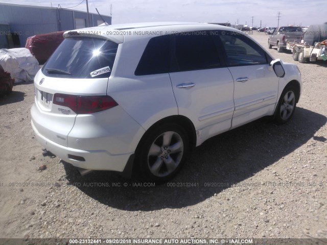 5J8TB18597A000842 - 2007 ACURA RDX TECHNOLOGY WHITE photo 4