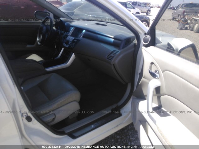 5J8TB18597A000842 - 2007 ACURA RDX TECHNOLOGY WHITE photo 5