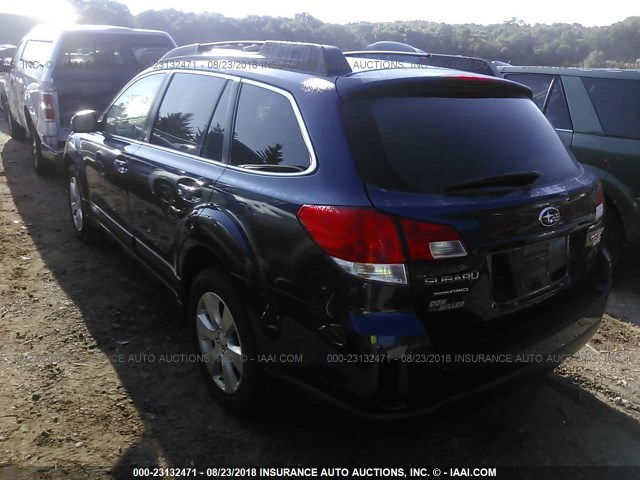 4S4BRBJCXA3352646 - 2010 SUBARU OUTBACK 2.5I LIMITED BLUE photo 3