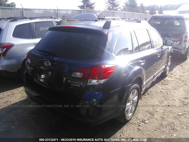 4S4BRBJCXA3352646 - 2010 SUBARU OUTBACK 2.5I LIMITED BLUE photo 4