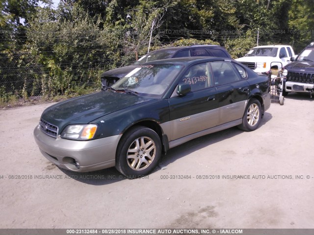 4S3BE686927216638 - 2002 SUBARU LEGACY OUTBACK LIMITED GREEN photo 2