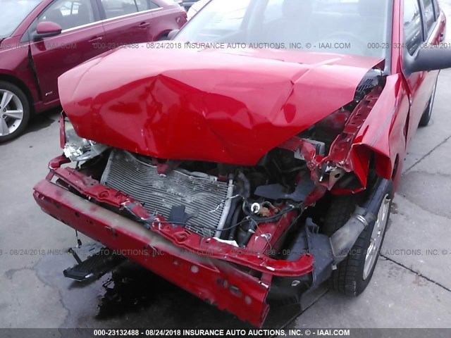 1FAFP34N76W257861 - 2006 FORD FOCUS ZX4 RED photo 6