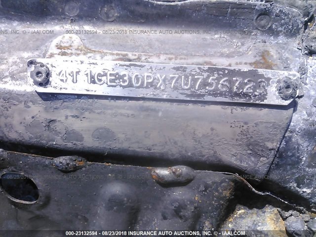 4T1CE30PX7U756723 - 2007 TOYOTA CAMRY SOLARA SE/SLE თეთრი ფოტო 9