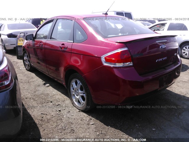 1FAHP36N79W163845 - 2009 FORD FOCUS SES RED photo 3