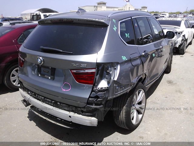 5UXWX7C56DL978009 - 2013 BMW X3 XDRIVE35I GRAY photo 4