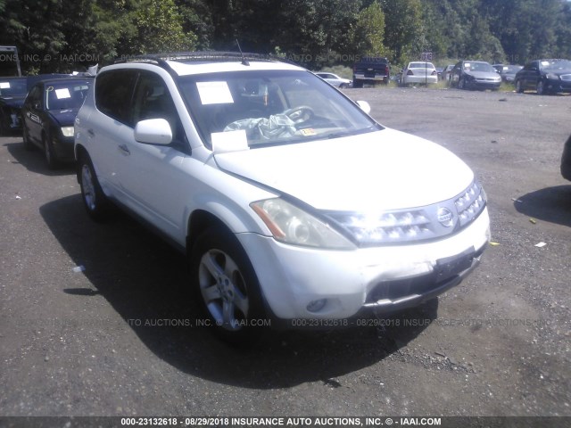 JN8AZ08W34W336087 - 2004 NISSAN MURANO SL/SE WHITE photo 1