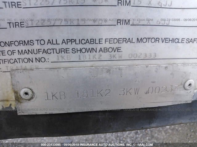 1KB181K23KW002333 - 1989 HOLIDAY RAMBLER RAMBLER  TAN photo 9