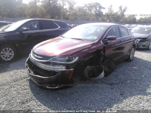 1C3CCCAB8FN632511 - 2015 CHRYSLER 200 LIMITED RED photo 2