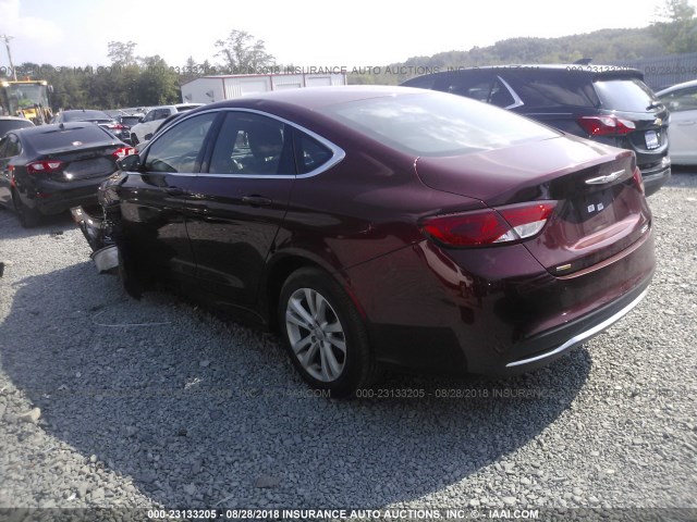 1C3CCCAB8FN632511 - 2015 CHRYSLER 200 LIMITED RED photo 3