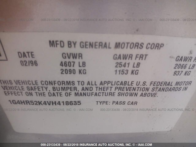 1G4HR52K4VH418635 - 1997 BUICK LESABRE LIMITED SILVER photo 9