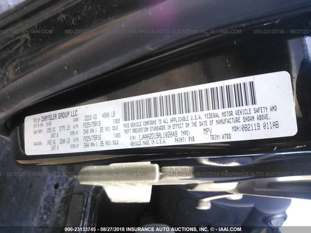 1J4AA2D19AL102049 - 2010 JEEP WRANGLER SPORT შავი ფოტო 9