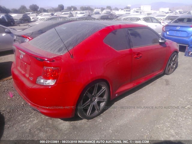 JTKJF5C79D3050014 - 2013 TOYOTA SCION TC RED photo 4