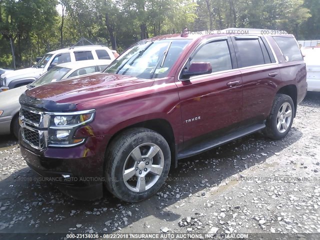 1GNSKBKC8GR358286 - 2016 CHEVROLET TAHOE K1500 LT RED photo 2