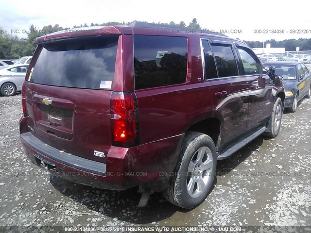 1GNSKBKC8GR358286 - 2016 CHEVROLET TAHOE K1500 LT RED photo 4