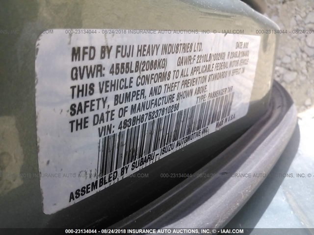 4S3BH675237610256 - 2003 SUBARU LEGACY OUTBACK AWP 锡色 照片 9