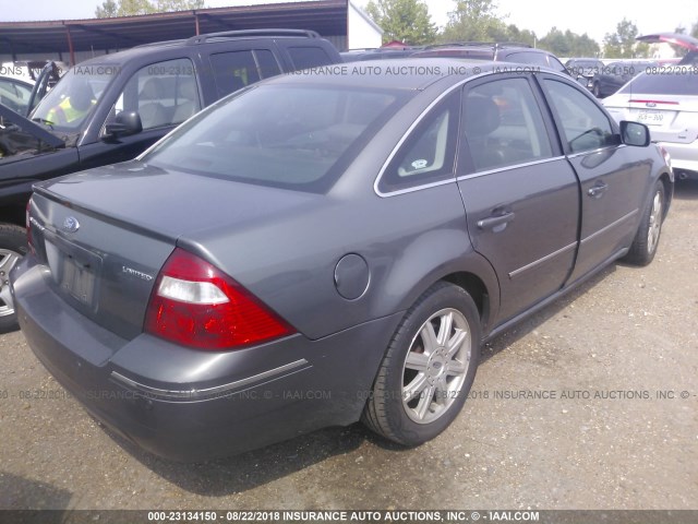 1FAFP25175G195781 - 2005 FORD FIVE HUNDRED LIMITED GRAY photo 4