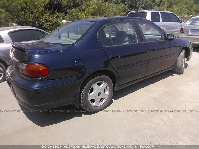 1G1NE52J816167918 - 2001 CHEVROLET MALIBU LS Mavi foto 4