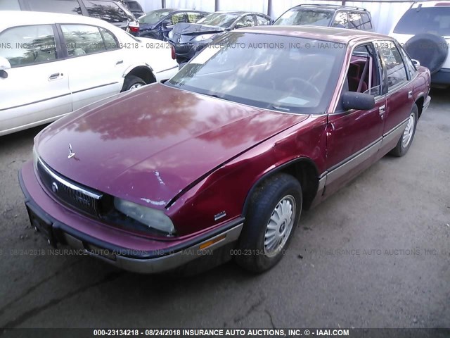 2G4WD54L5M1802792 - 1991 BUICK REGAL LIMITED RED photo 2