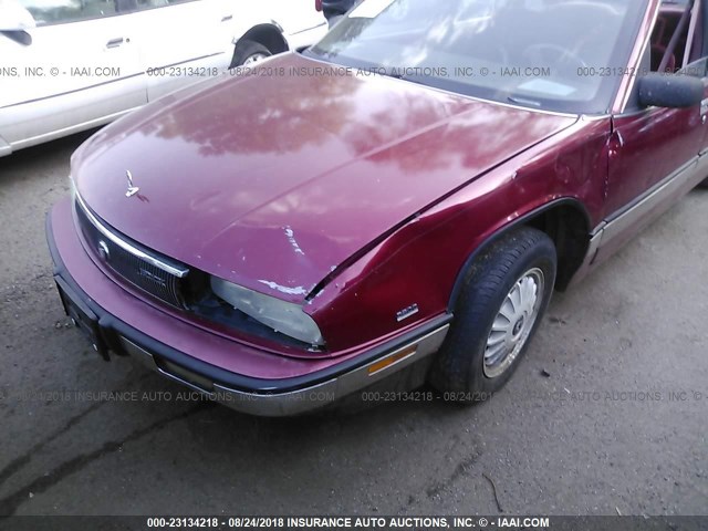 2G4WD54L5M1802792 - 1991 BUICK REGAL LIMITED RED photo 6