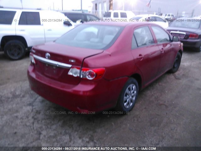 5YFBU4EE9DP205188 - 2013 TOYOTA COROLLA S/LE RED photo 4