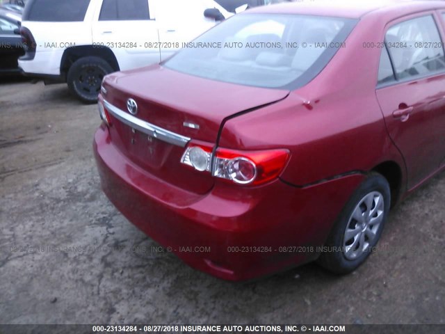 5YFBU4EE9DP205188 - 2013 TOYOTA COROLLA S/LE RED photo 6