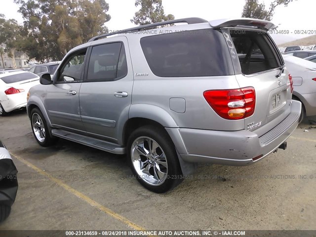 5TDZT38A54S230536 - 2004 TOYOTA SEQUOIA LIMITED SILVER photo 3