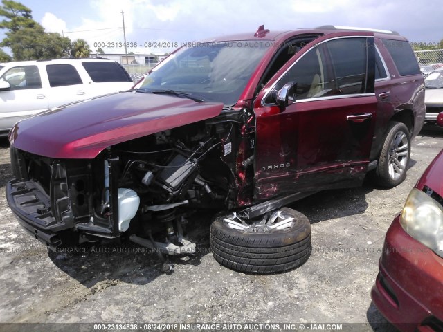 1GNSCCKC0GR184507 - 2016 CHEVROLET TAHOE C1500 LTZ RED photo 2