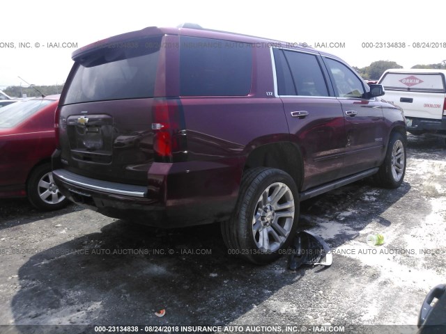 1GNSCCKC0GR184507 - 2016 CHEVROLET TAHOE C1500 LTZ RED photo 4