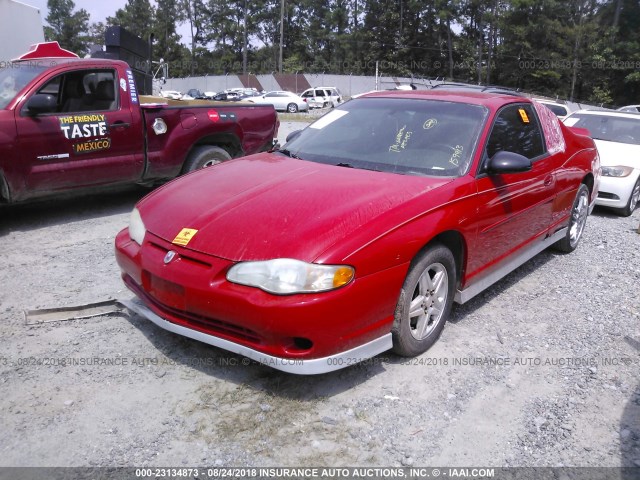 2G1WX12K839159913 - 2003 CHEVROLET MONTE CARLO SS წითელი ფოტო 2
