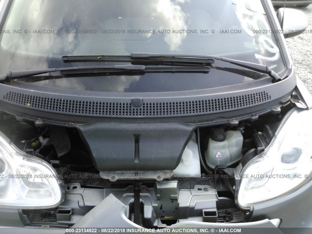 WMEEJ3BA1DK635685 - 2013 SMART FORTWO PURE/PASSION GRAY photo 10
