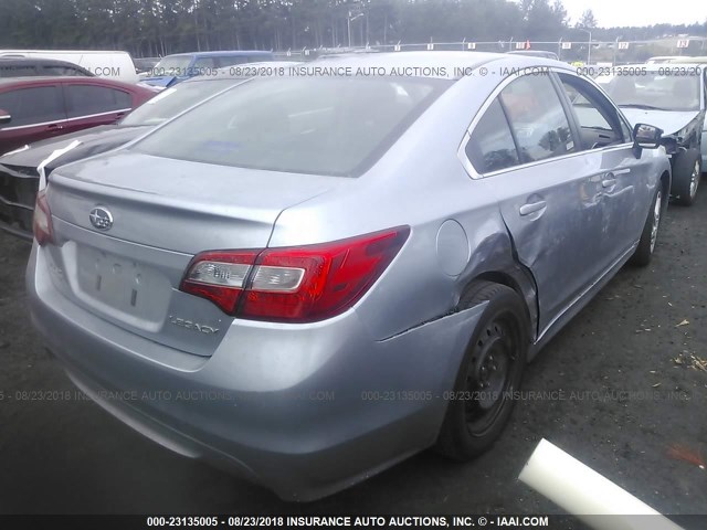 4S3BNBA66F3025923 - 2015 SUBARU LEGACY 2.5I Light Blue photo 4